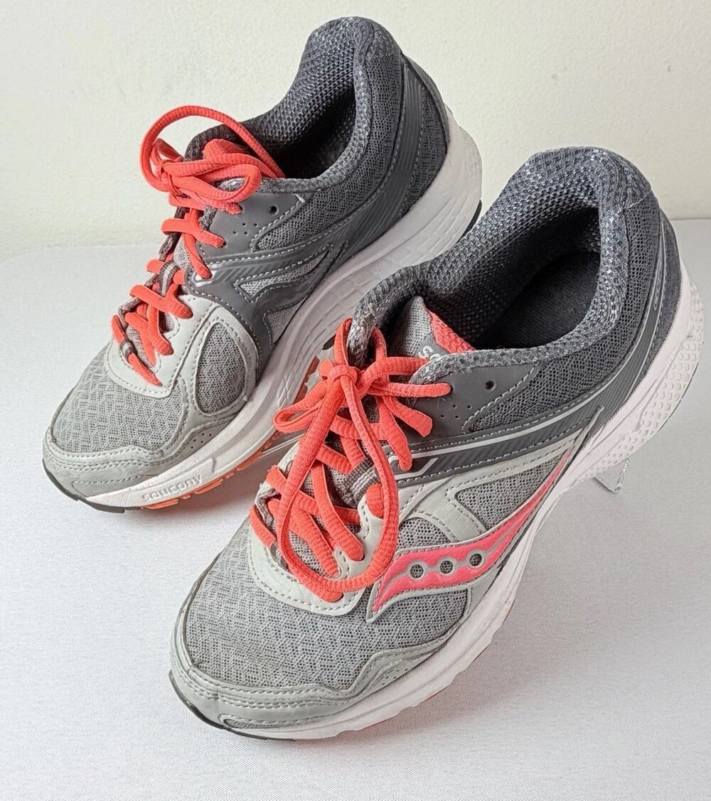 Women’s Saucony Gray-Pink Cohesion 10 Running Shoes Sneakers Size 7